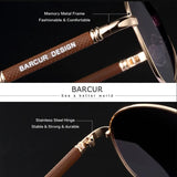 BARCUR Original Men Sunglasses Polarized Anti Blue Light Protect Men's Sun Glasses Women Pilot UV400 Eyewear