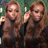 13x6 Copper Ginger Brown Body Wave Wigs Brazilian Human Hair Wigs Pre Plucked 13x4 Lace Frontal Wigs Transparent 5x5 Closure Wig