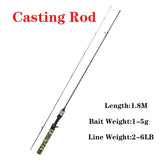 Ultra-light Fishing Rod Carbon Fiber Spinning/casting Lure Pole Bait WT 0.3-5g Line WT 2-6LB Super Soft Fast Trout Fishing Rods