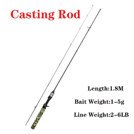 Ultra-light Fishing Rod Carbon Fiber Spinning/casting Lure Pole Bait WT 0.3-5g Line WT 2-6LB Super Soft Fast Trout Fishing Rods