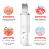 Ultrasonic Skin Scrubber Vibration Face Spatula Blackhead Remover Shovel Clean Cavitation Peeling Facial Lifting Skin Care Tools