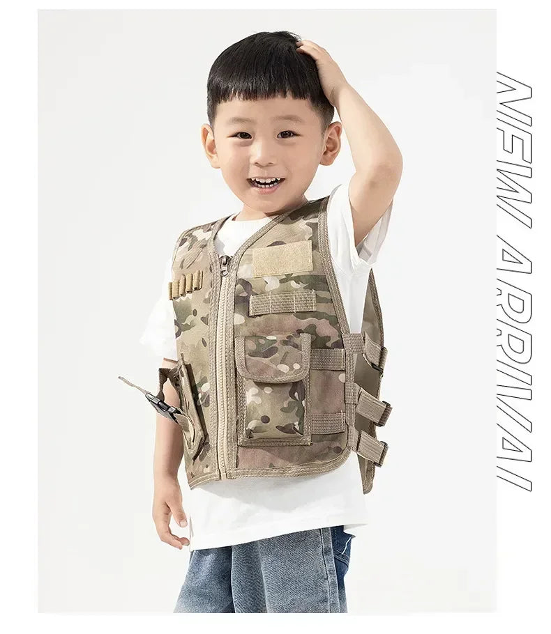 Uniform Soldier Militar for Tactical Military Training Boy Girls Vest Camouflage Special Kids Clothes Combat Cosplay Forces