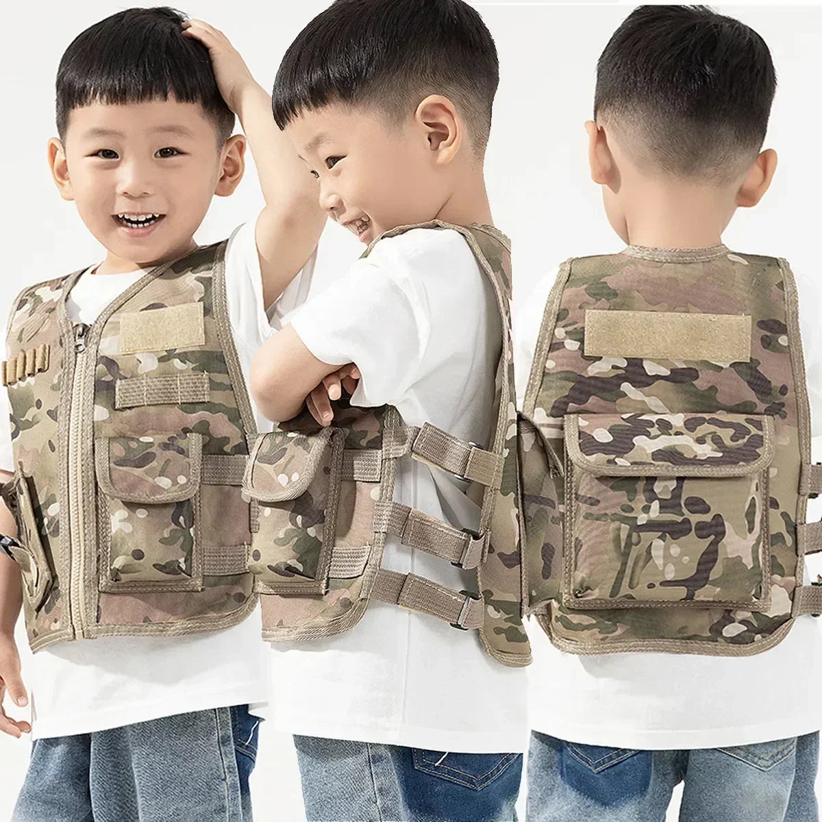 Uniform Soldier Militar for Tactical Military Training Boy Girls Vest Camouflage Special Kids Clothes Combat Cosplay Forces