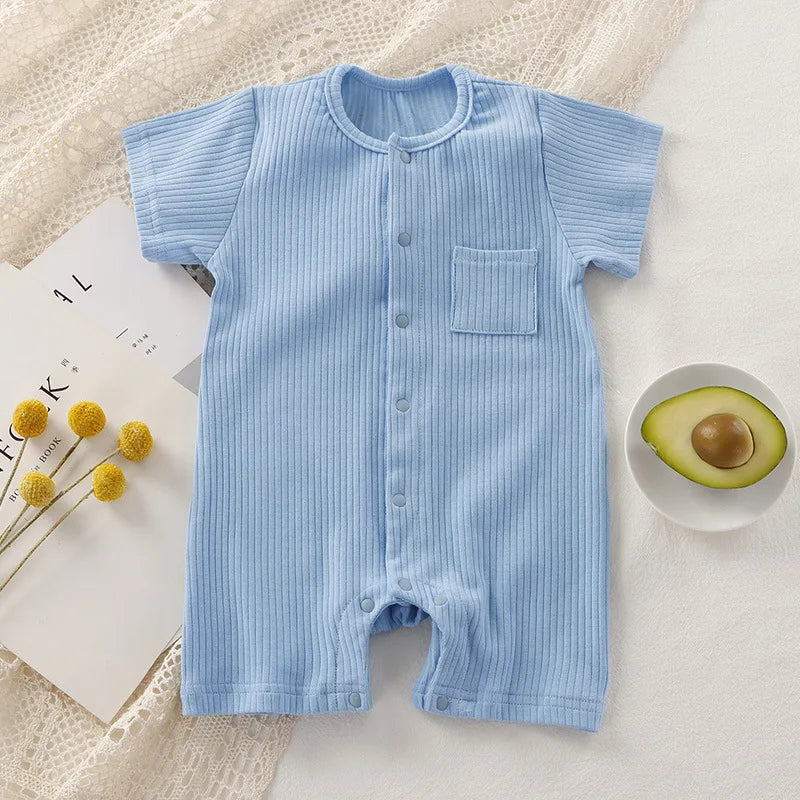 Unisex One-pieces 0 To 24 Months Clothes New born Short Sleeve Romper for Twins Boys Girls Cotton Summer Toddler Bodysuits  2023