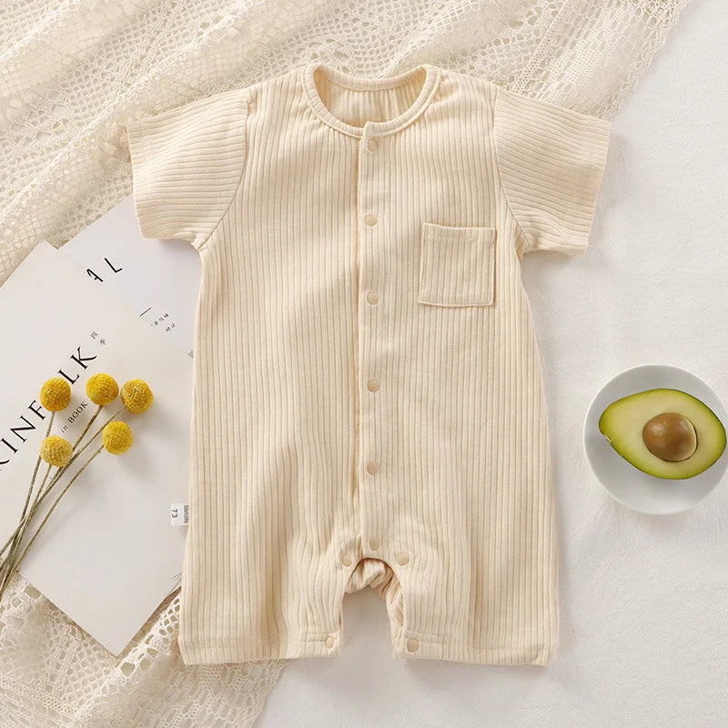 Unisex One-pieces 0 To 24 Months Clothes New born Short Sleeve Romper for Twins Boys Girls Cotton Summer Toddler Bodysuits  2023