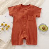 Unisex One-pieces 0 To 24 Months Clothes New born Short Sleeve Romper for Twins Boys Girls Cotton Summer Toddler Bodysuits  2023