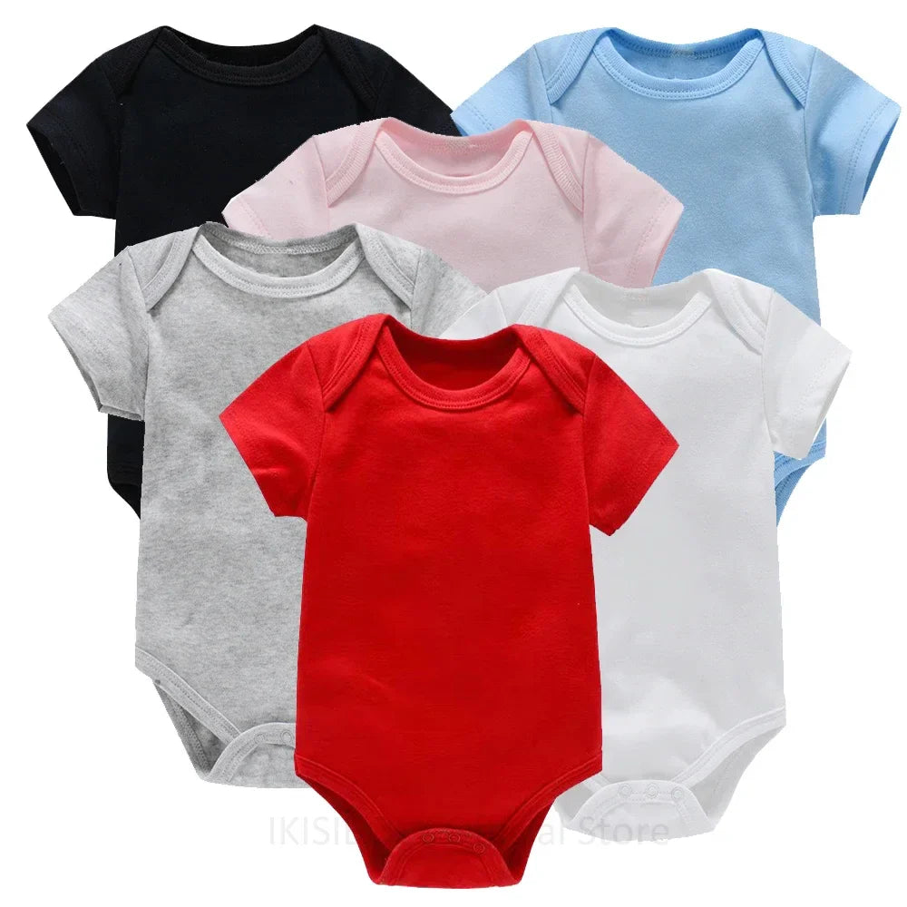 Unisex Short Sleeve Rompers for Baby Boys Girls Clothes 0-24M Cotton One-piece Bodysuits for Newborn Infant Kids Overalls Onesie