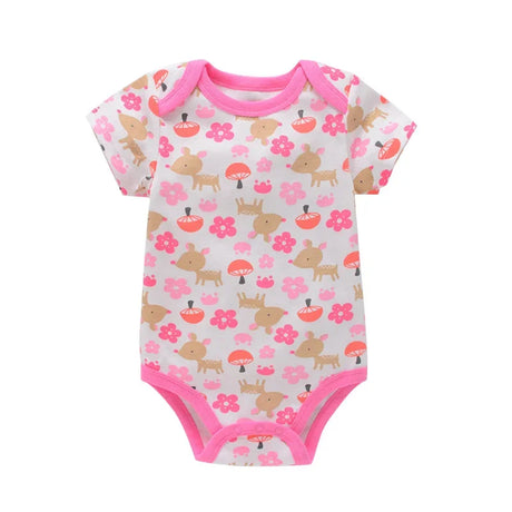 Unisex Short Sleeve Rompers for Baby Boys Girls Clothes 0-24M Cotton One-piece Bodysuits for Newborn Infant Kids Overalls Onesie