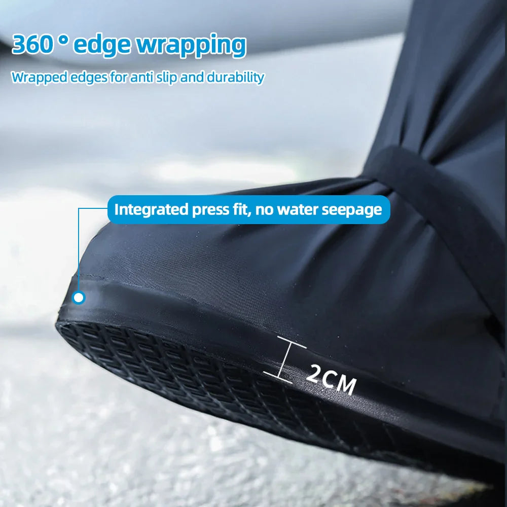 Unisex Waterproof Wear-resistant High-tube Motorcycle Rain Boot Covers Outdoor Travel Rain Shoe Covers Motocross Riding Sport