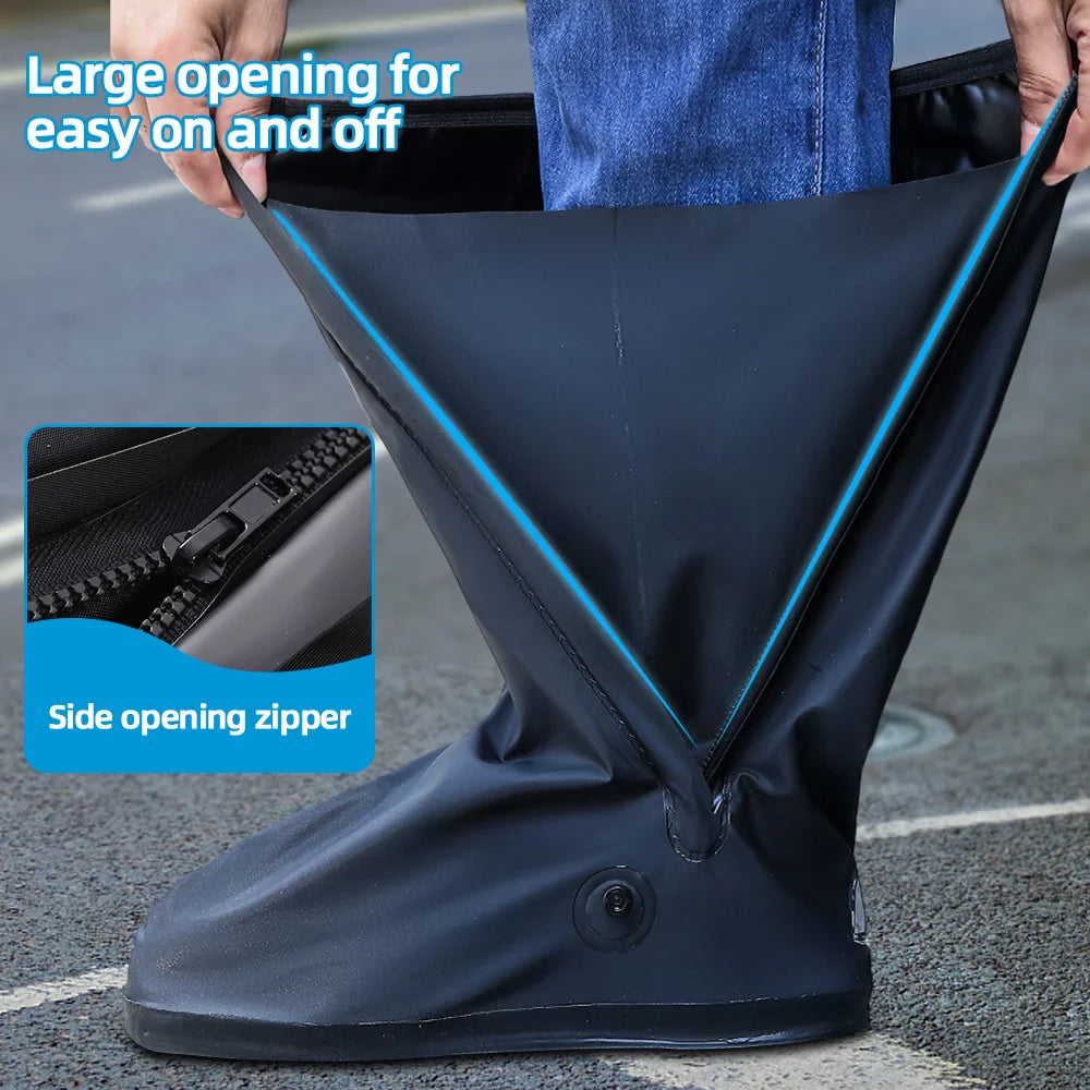 Unisex Waterproof Wear-resistant High-tube Motorcycle Rain Boot Covers Outdoor Travel Rain Shoe Covers Motocross Riding Sport