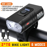 Usb Rechargeable Mountain Road Bike Front Light High Brightness Warning Light Flashlight Universal Bicycle Equipment