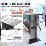 VEVOR 47" Acrylic Podium Stand Floor-Standing Clear Pulpits Acrylic Desktop Lecterns W/ Storage Shelf  for Church Office School