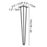 VEVOR 4Pcs Metal Table Legs 16-40 Inch 3-Rod Hairpin Furniture Legs DIY Home Bench Dining Desk End Coffee Table Feet Accessories