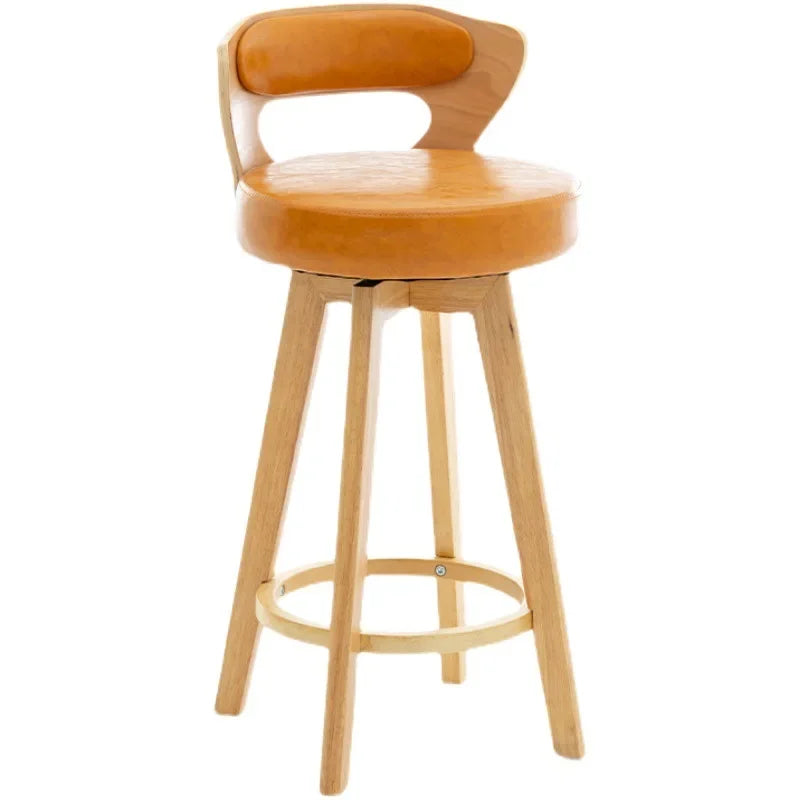 VIP Customer Custom Light Luxury American Solid Wood Bar Stool Rotating Retro Back High Stool European Front Desk Bar Stool