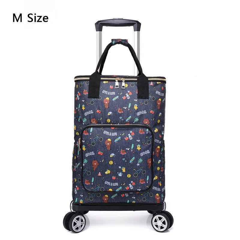 Vegetable Market Shopping Bag For Groceries Cart With Wheel Trolley Bag On Wheels Bolsa Compra Supermarket Foldable Reusable Bag