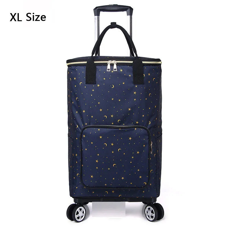 Vegetable Market Shopping Bag For Groceries Cart With Wheel Trolley Bag On Wheels Bolsa Compra Supermarket Foldable Reusable Bag