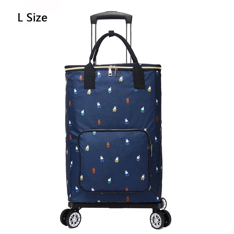 Vegetable Market Shopping Bag For Groceries Cart With Wheel Trolley Bag On Wheels Bolsa Compra Supermarket Foldable Reusable Bag