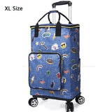 Vegetable Market Shopping Bag For Groceries Cart With Wheel Trolley Bag On Wheels Bolsa Compra Supermarket Foldable Reusable Bag