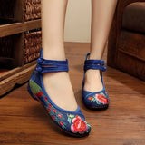 Veowalk Big Size 34-43 Chinese Style Peacock Embroidery Women's Flats Old Peking Soft Sole Casual Breathable Cloth Shoes Woman