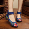 Veowalk Big Size 34-43 Chinese Style Peacock Embroidery Women's Flats Old Peking Soft Sole Casual Breathable Cloth Shoes Woman