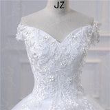 Vestido De Noiva Simple Light Wedding Dress Elegant Lace Boat Neck Luxury Ball Gown Real Photo Robe De Mariee Plus Size