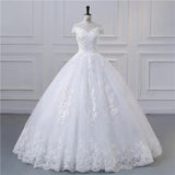 Vestido De Noiva Simple Light Wedding Dress Elegant Lace Boat Neck Luxury Ball Gown Real Photo Robe De Mariee Plus Size