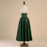 Vintage lantern sleeves, white shirt, green high waisted sealed large skirt set, French European clothing Lolita