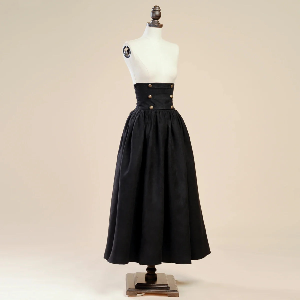 Vintage lantern sleeves, white shirt, green high waisted sealed large skirt set, French European clothing Lolita