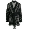 WQJGR High Quality Jacquard Cardigan Sweater Women Wool Cashmere Kniited Tassel Loose Full Sleeve Fashion Autumn Winter