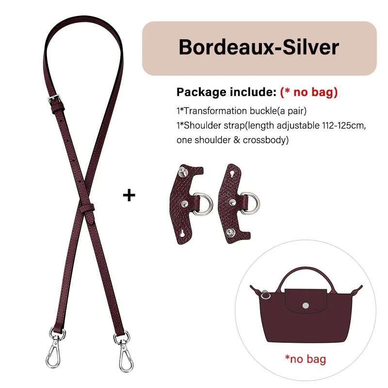 WUTA Bag Strap For Longchamp Mini Punch-free Genuine Leather Shoulder Strap Set Transformation Crossbody Strap Bag Accessories