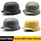 WW2 German M35 Steel Helmet Army Outdoor Activities Safety Helmet Steel Pot Luftwaffe Army Original Replica Paintball Sports