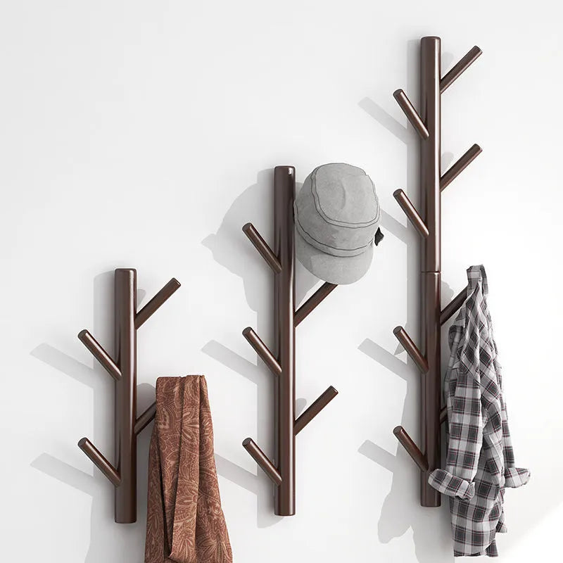 Wall Mount Clothing Rack Coat Hanger Branches Natural Pine Hook Handbag Cap Holder Living Room Decoration Wall Shelves 4/8 Hooks