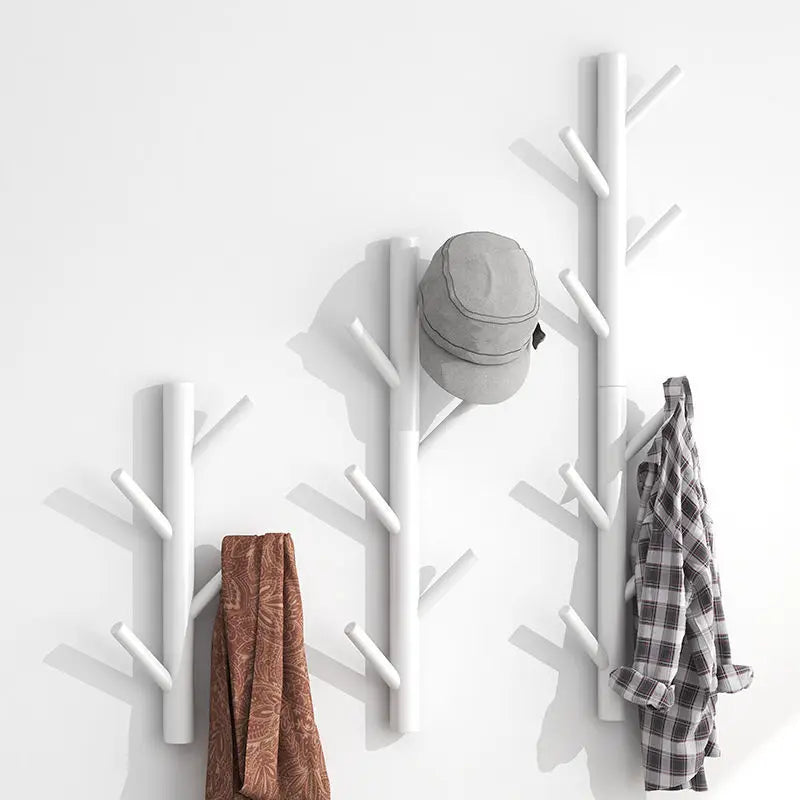 Wall Mount Clothing Rack Coat Hanger Branches Natural Pine Hook Handbag Cap Holder Living Room Decoration Wall Shelves 4/8 Hooks