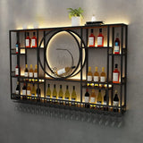 Wall Mount Display Wine Racks Kitchen Modern Luxury Gold Wine Rack Display Large Liquor Store Stojak Na Wino Bar Furniture