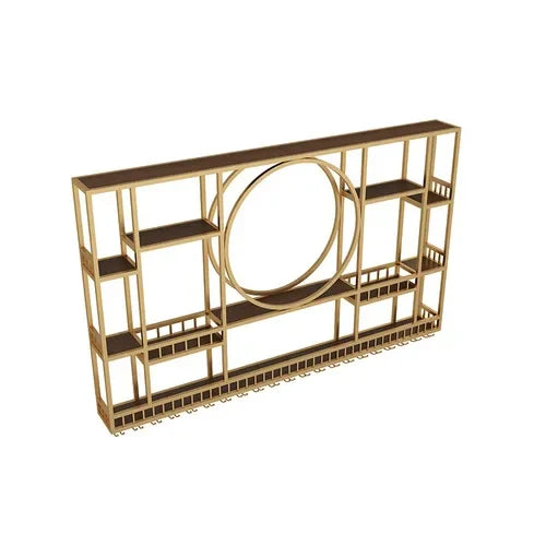 Wall Mount Display Wine Racks Kitchen Modern Luxury Gold Wine Rack Display Large Liquor Store Stojak Na Wino Bar Furniture