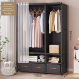 Wardrobe Household Bedroom Simple Assembly Dustproof Wardrobe Rental Room with Thick and Thick Storage Wardrobe Sorting Shelves