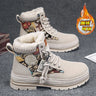 Warrior Winter Martin Boots Men Shoes 2023 Hiking Retro Design Outdoor Man Casual Shoes Men's High Tops Hiking Print Sneakers