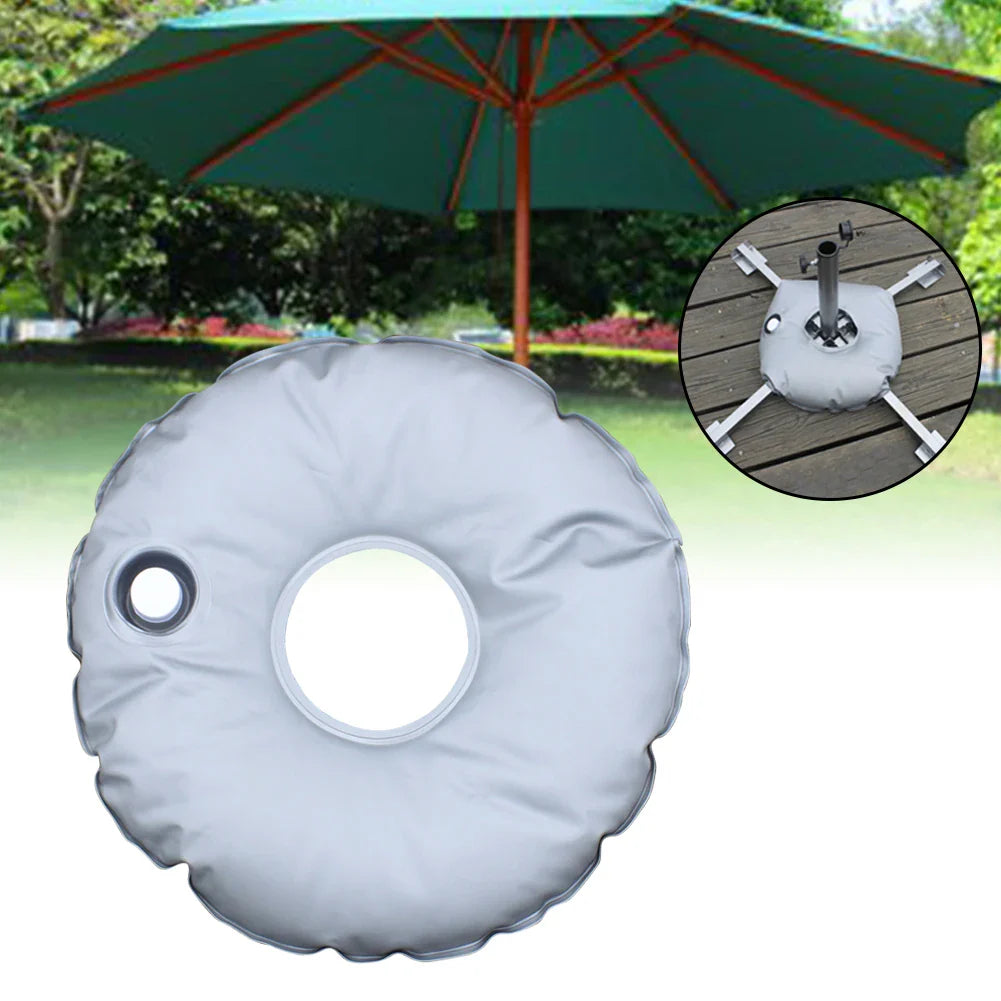 Water Weight Bag Filling Flag Stand Umbrella Base Foldable Tools Round Portable Accessories Patio Beach 7L PVC Grey