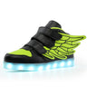 Waterproof Leather Kids Luminous Shoes Sneakers Led Light Shoes with Wing USB Charging Casual Sports Shoes Girls Skateboard Shoe