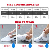 Waterproof Silicone Shoe Cover High Top Rain Boots Cover Non Slip Overshoes Unisex Rubber Water Resistant Footwear Rainy Day