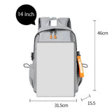 Waterproof coating backpack with USB charging men's laptop backpack suitable for work and school