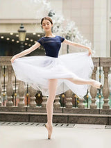 White Black Mesh Lace Ballet Dancing 80CM Long Tutu Hidden Elastic Waist Tulle Skirt Adult Ballerina Ball Skirts Wholesale