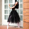 White Black Mesh Lace Ballet Dancing 80CM Long Tutu Hidden Elastic Waist Tulle Skirt Adult Ballerina Ball Skirts Wholesale