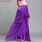 Wholesale Skirt Chiffon Sexy Split Dress for Women India Practice Skirt Women Belly Dance Skirt 6 Colors High Spilt Clothes