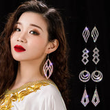 Wholesale Womens Jewelry Stunning Crystal Rhinestone Earrings Sparkling Earrings Belly Dance Gypsy Dangle Earrings 2 Pairs/Pack