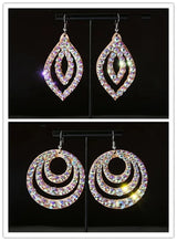 Wholesale Womens Jewelry Stunning Crystal Rhinestone Earrings Sparkling Earrings Belly Dance Gypsy Dangle Earrings 2 Pairs/Pack