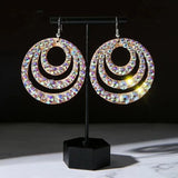 Wholesale Womens Jewelry Stunning Crystal Rhinestone Earrings Sparkling Earrings Belly Dance Gypsy Dangle Earrings 2 Pairs/Pack