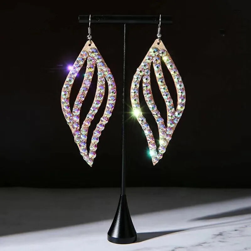 Wholesale Womens Jewelry Stunning Crystal Rhinestone Earrings Sparkling Earrings Belly Dance Gypsy Dangle Earrings 2 Pairs/Pack