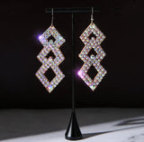 Wholesale Womens Jewelry Stunning Crystal Rhinestone Earrings Sparkling Earrings Belly Dance Gypsy Dangle Earrings 2 Pairs/Pack