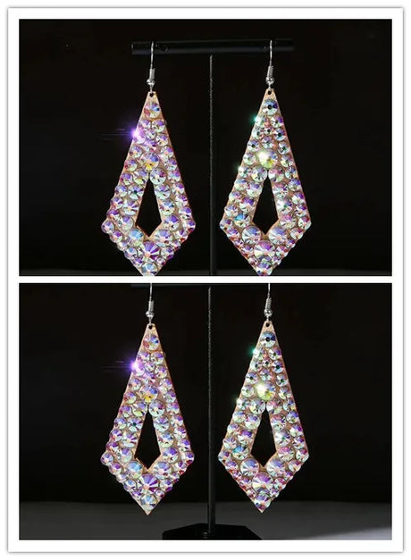 Wholesale Womens Jewelry Stunning Crystal Rhinestone Earrings Sparkling Earrings Belly Dance Gypsy Dangle Earrings 2 Pairs/Pack